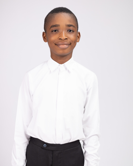 THE SCHOLAR SHIRT - White Classic Concealed Button Down Shirt