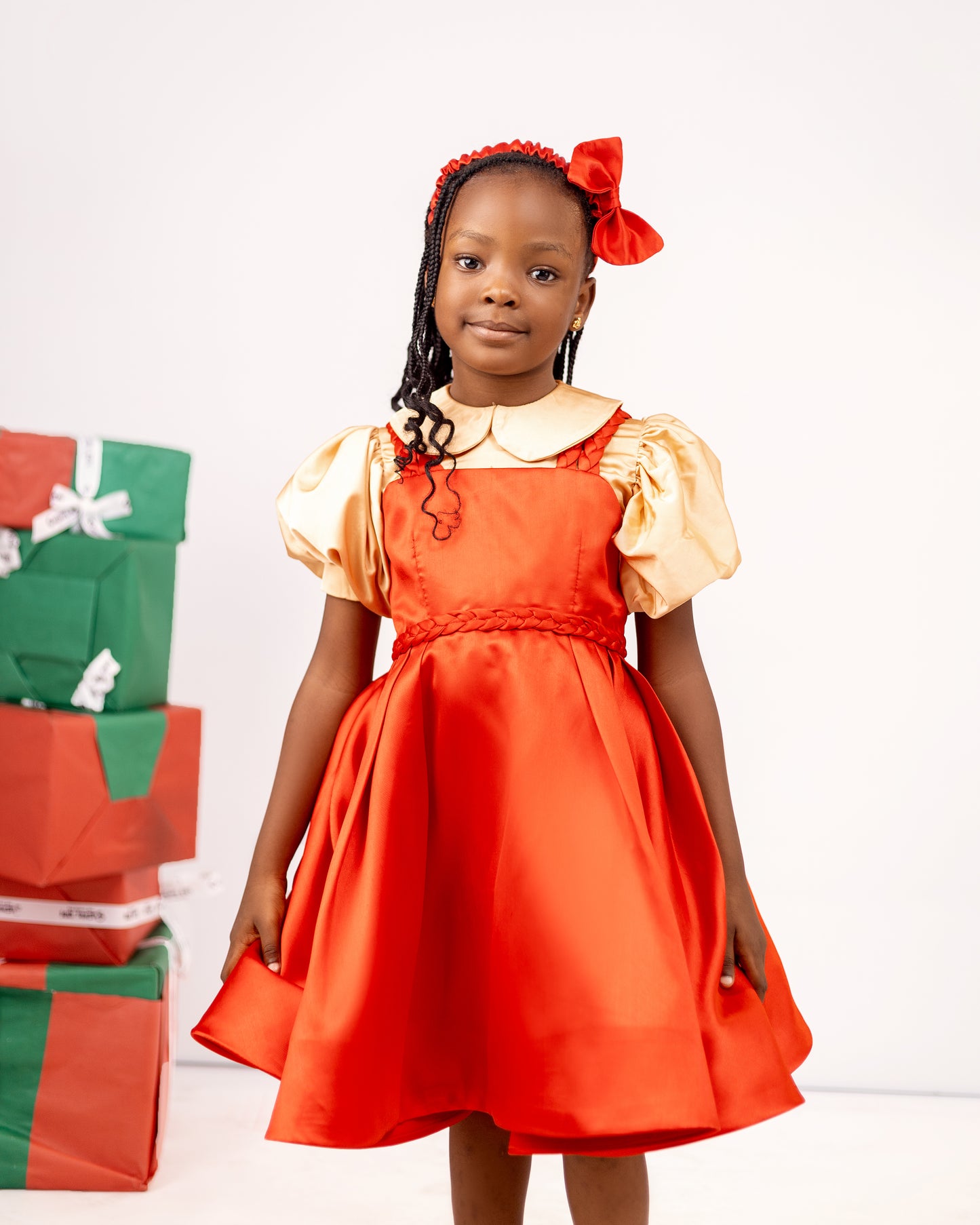 THE ROSETTA DRESS –  Mikado dress & Inner shirt with Braid details