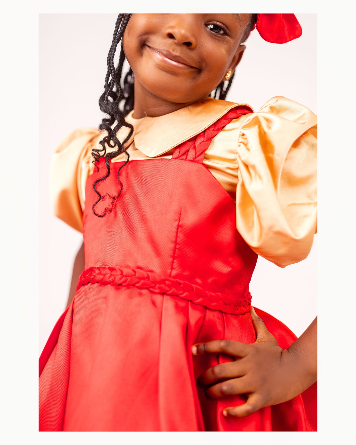 THE ROSETTA DRESS –  Mikado dress & Inner shirt with Braid details