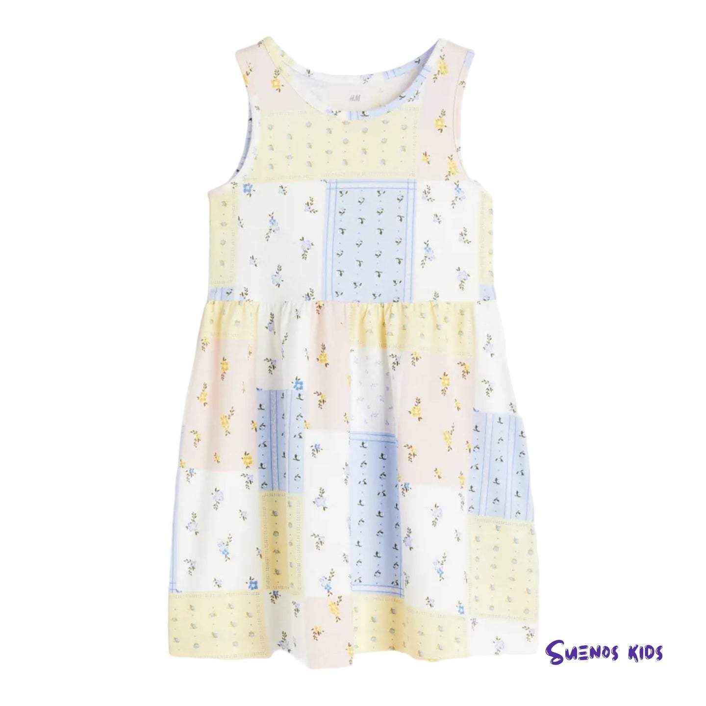 H&M Light yellow/Floral Patterned cotton dress