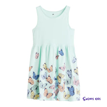 Load image into Gallery viewer, H&amp;M Light green/Butterflies Patterned cotton dress
