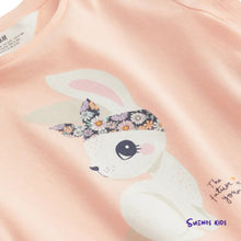 Load image into Gallery viewer, H&amp;M Apricot/Rabbit Puff-sleeved jersey top
