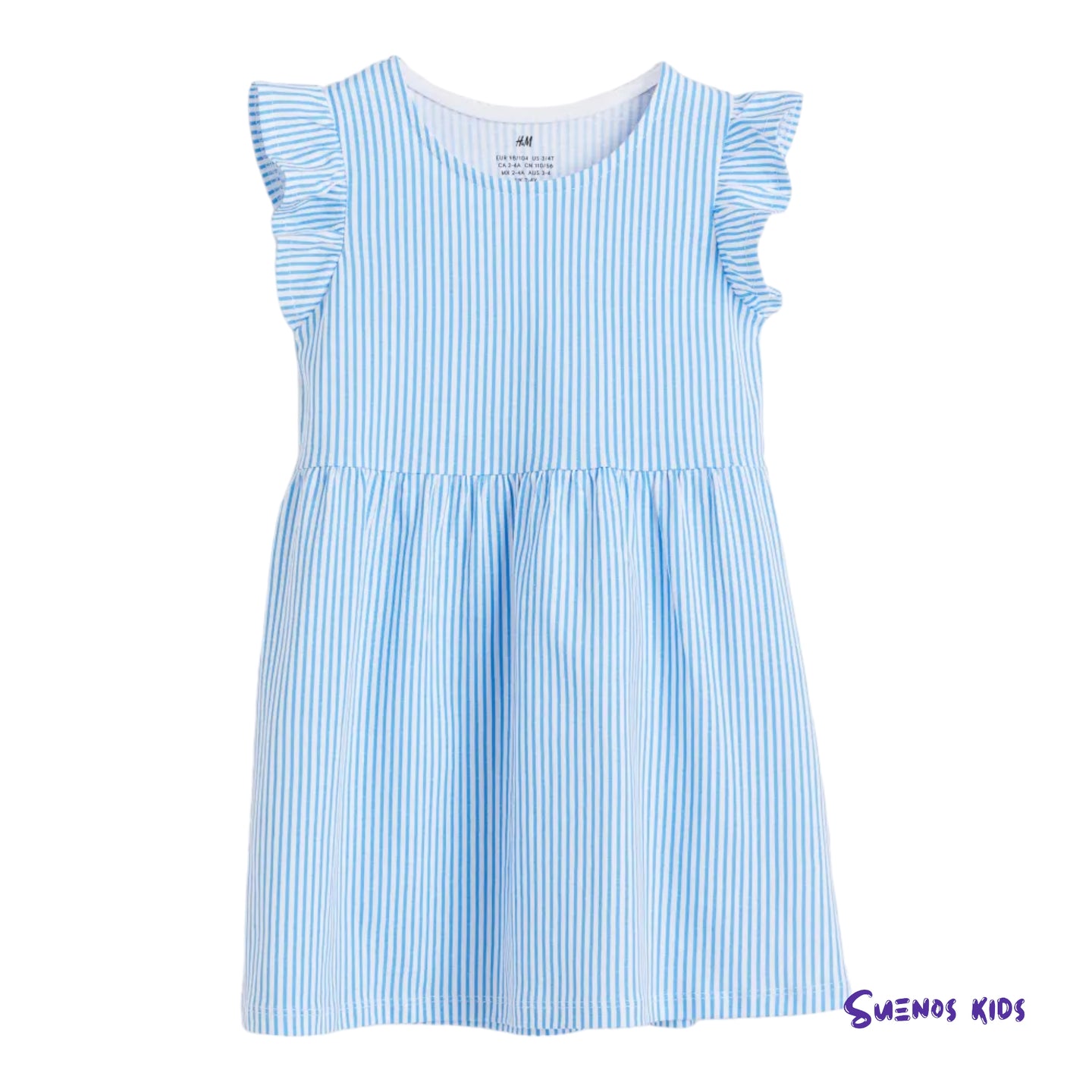 H&M Blue/Striped Cotton jersey dress