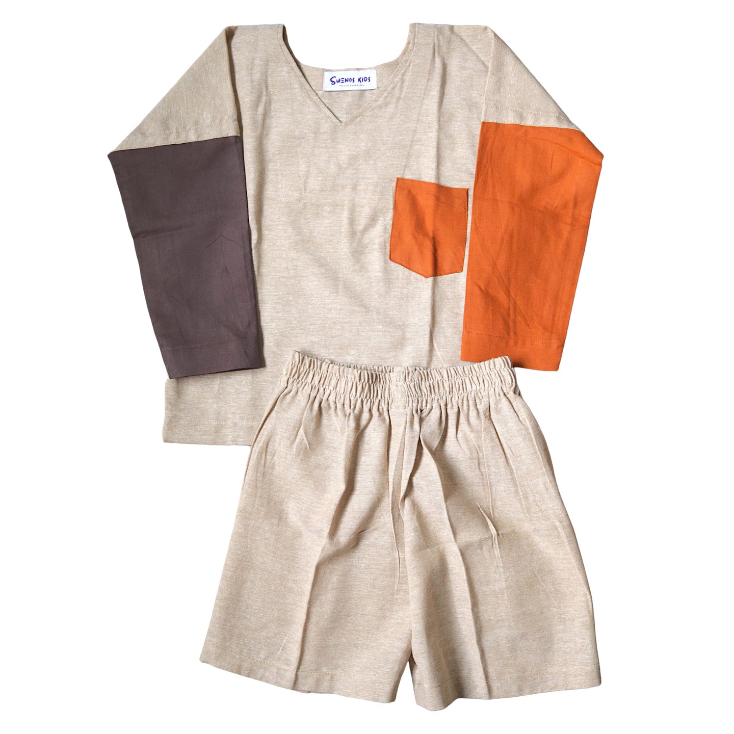 Colour block linen set