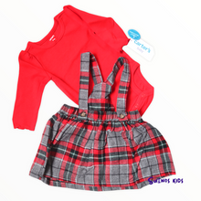 Load image into Gallery viewer, Carters 2-Piece Bodysuit &amp; Plaid Jumper Set - Children&#39;s Clothing Store - Suenos Kids
