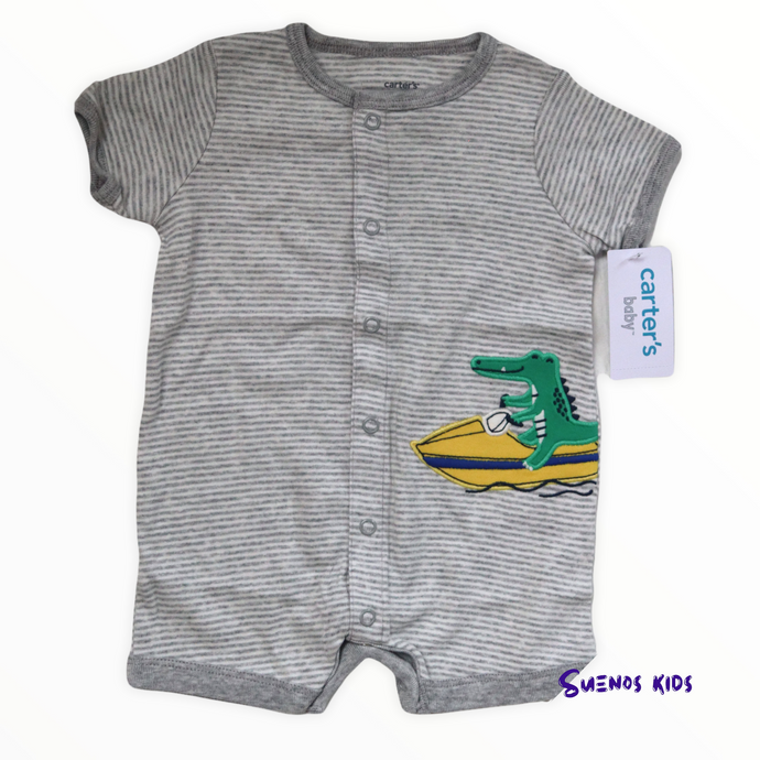 Carters Alligator Snap-Front Romper - Children's Clothing Store - Suenos Kids