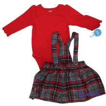 Load image into Gallery viewer, Carters 2-Piece Bodysuit &amp; Plaid Jumper Set - Children&#39;s Clothing Store - Suenos Kids
