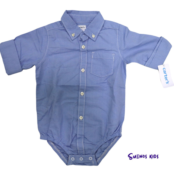 Caters Oxford Button-Front Bodysuit - Children's Clothing Store - Suenos Kids