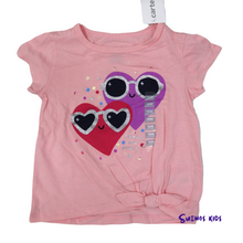 Load image into Gallery viewer, Carter&#39;s Glitter Hearts Tie-Front Jersey Tee - Children&#39;s Clothing Store - Suenos Kids
