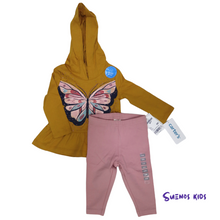 Load image into Gallery viewer, Carters Butterfly Jersey Hooded Tee and Oshkosh Jersey Leggings - Children&#39;s Clothing Store - Suenos Kids
