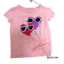 Load image into Gallery viewer, Carter&#39;s Glitter Hearts Tie-Front Jersey Tee and Ruffle Pull-On French Terry Shorts - Children&#39;s Clothing Store - Suenos Kids
