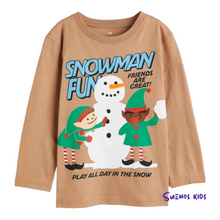 Load image into Gallery viewer, H and M Snowman Fun Printed Jersey Top
