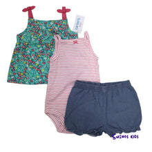 Load image into Gallery viewer, Carters 3-Piece Floral Little Short Set - Children&#39;s Clothing Store - Suenos Kids
