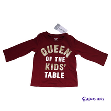 Load image into Gallery viewer, Carters Queen Of The Kid&#39;s Table Jersey Tee - Children&#39;s Clothing Store - Suenos Kids
