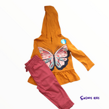 Load image into Gallery viewer, Carters Butterfly Jersey Hooded Tee and pullover pants - Children&#39;s Clothing Store - Suenos Kids
