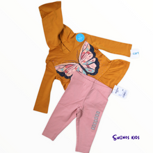 Load image into Gallery viewer, Carters Butterfly Jersey Hooded Tee and Oshkosh Jersey Leggings - Children&#39;s Clothing Store - Suenos Kids
